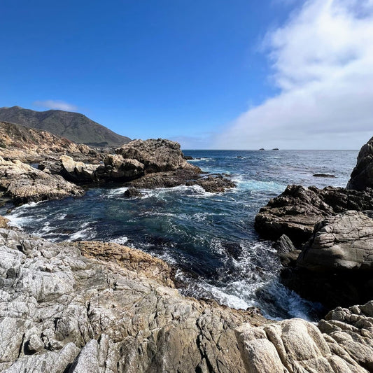 Freediving location in Carmel California. Rocky beach with calm waters