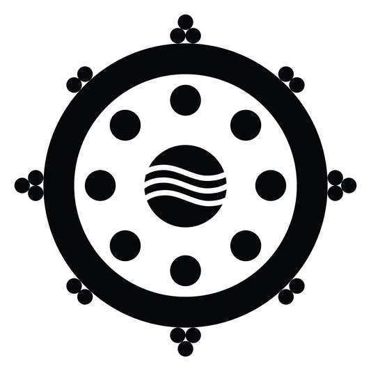 Eightfold Path Symbol for Buddhism with water