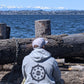 Light weight freediving hooded sweater, grey, Noble Eightfold Path logo