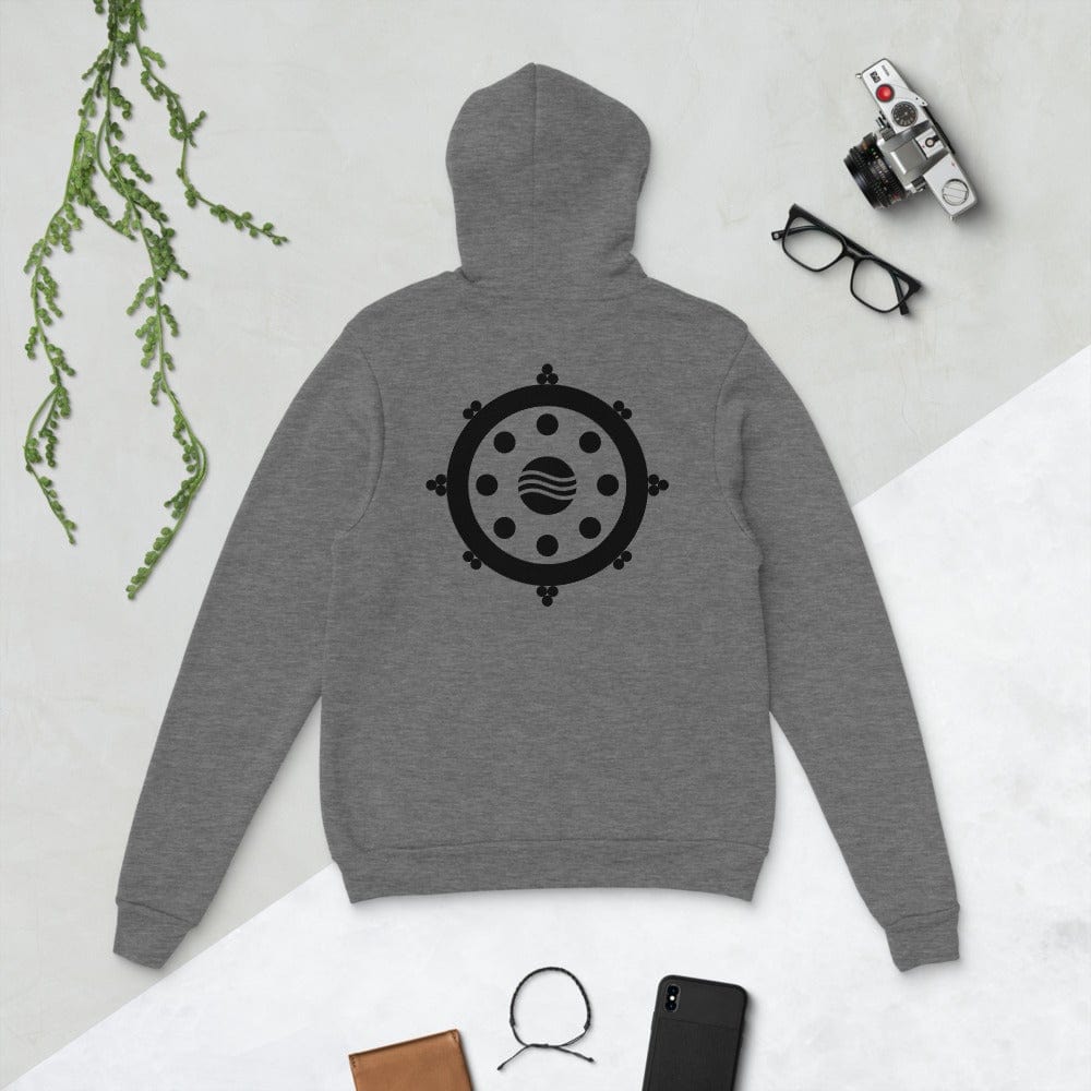 Light weight freediving hooded sweater, grey, Noble Eightfold Path logo