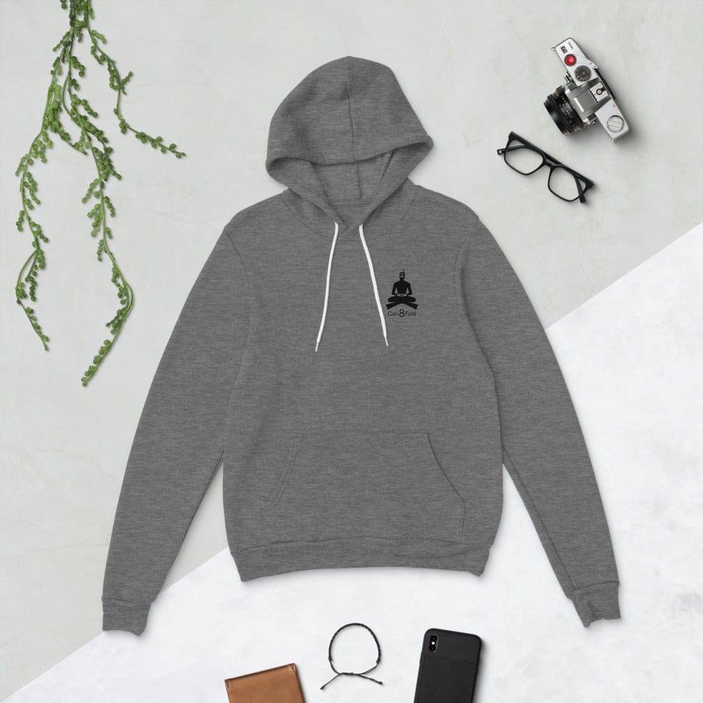 Grey, soft, freediving hooded sweater, Cali8Fold logo